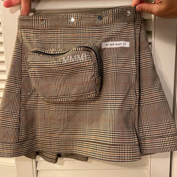 NWT my mum made it plaid pencil pleat skirt, XS-S - Picture 4 of 6